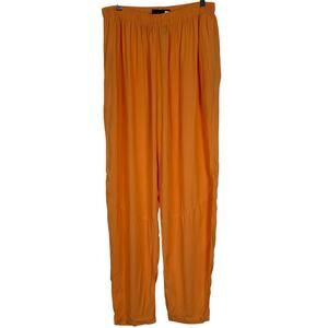 Jams World Pants Women Large Bright Orange Lightweight Drawstring Resort Beachy